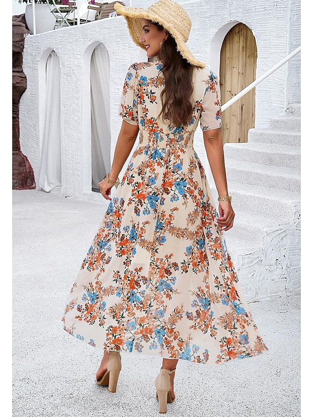 Women's Sheath Dress Chiffon Dress Sundress Floral Graphic