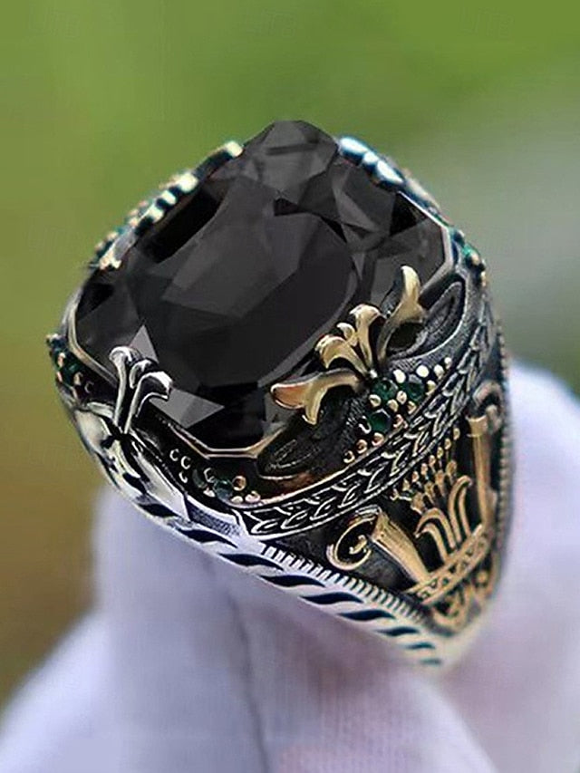 Alloy Gemstone Men's Ring