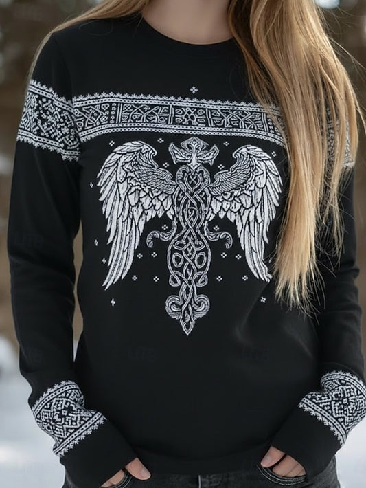 Women's Viking Vings T Shirt Graphic Vintage Bohemia