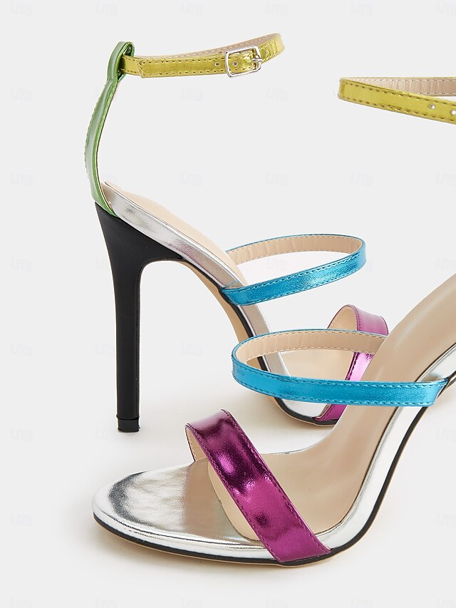 – Multi-Color Metallic Stiletto Vibrant Heels Women's