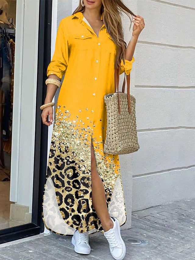 Women's Long Dress Maxi Dress Shirt Dress Casual Dress