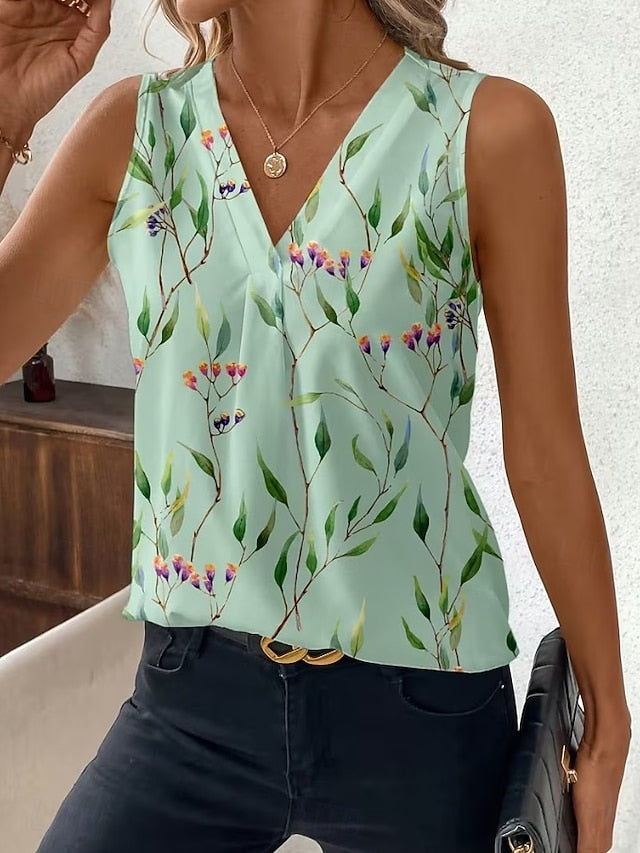 Women's Tank Top Floral Graphic Plants Elegant Vintage