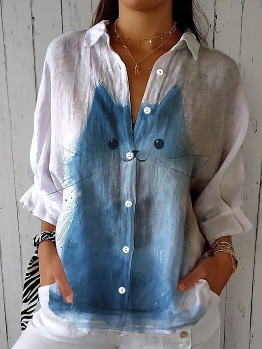 Women's Shirt Ruched Graphic Animal Elegant Vacation