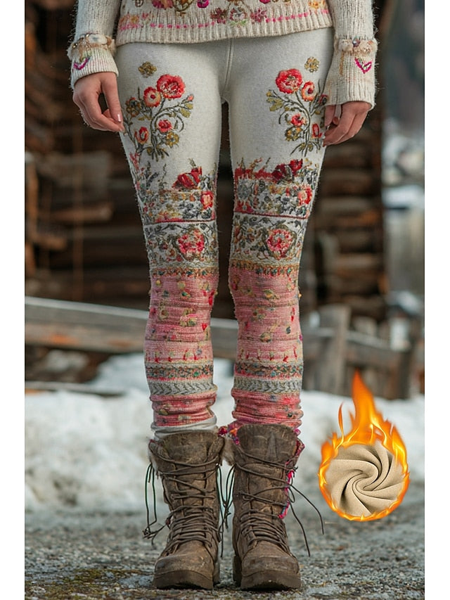 Women's Viking Boho Fleece Lined Leggings Leggings Vacation