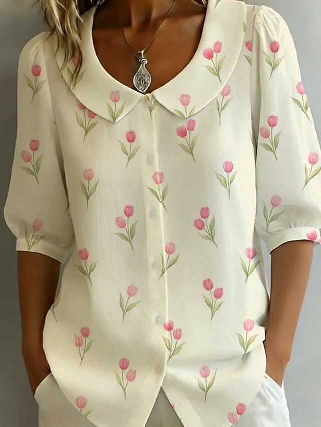 Women's Shirt Floral Graphic Elegant Bohemia Vacation V