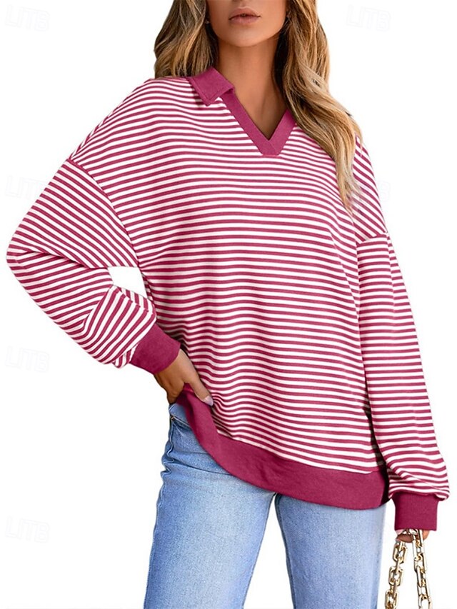 Women's T Shirt Tee Top Striped Fashion Stylish Classic