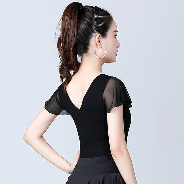 Activewear Top Pure Color Splicing Women's Training