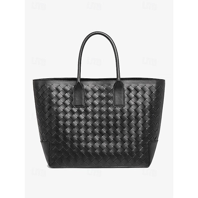 Tote Bag Leather Woven – Stylish Brown and Women's