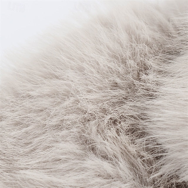 Fur Comfortable Warm  Women's Coat Faux Buttons Furs