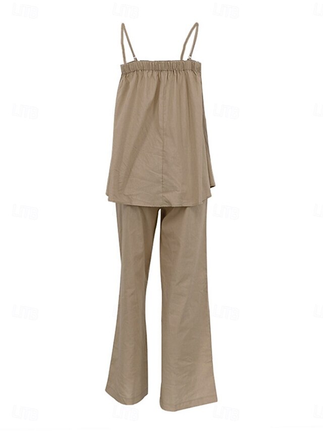 Women's Two Piece Sets Camisole Pants Sets Sleeveless Strap