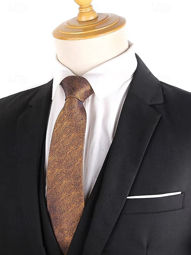 – Christmas Polyester Men's Stylish Herringbone Tie