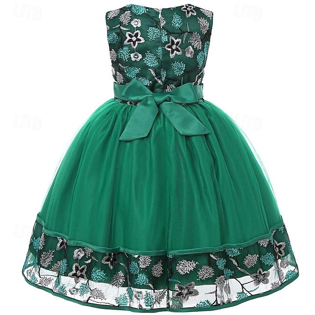 3D Dress Flower Girls' Girl Sleeveless Party