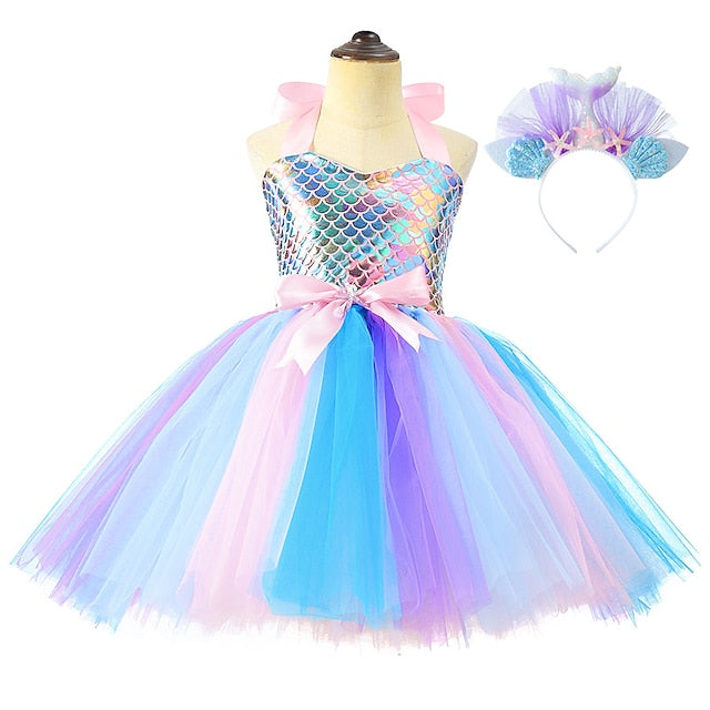 Princess Little Tail Ariel Aqua Girl Flower Mermaid
