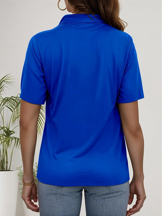 Women's Shirt Long Sleeve Button Down Blouse Solid Color