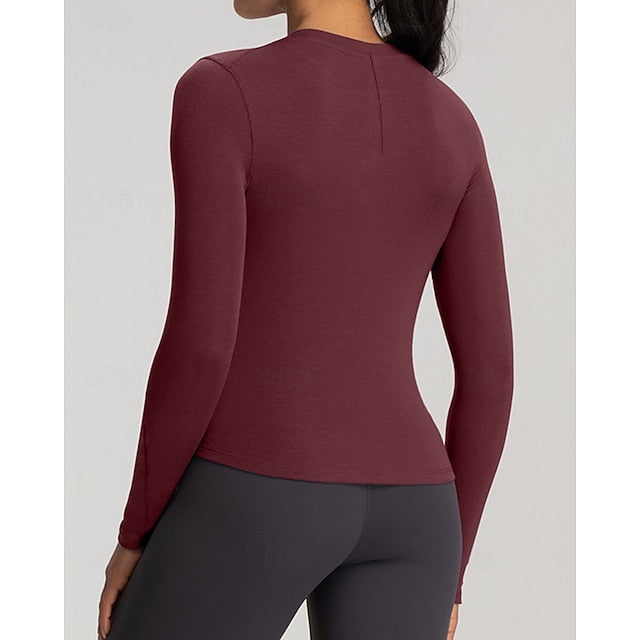 Women's Solid Colored Tennis Shirt Sport Top Stylish