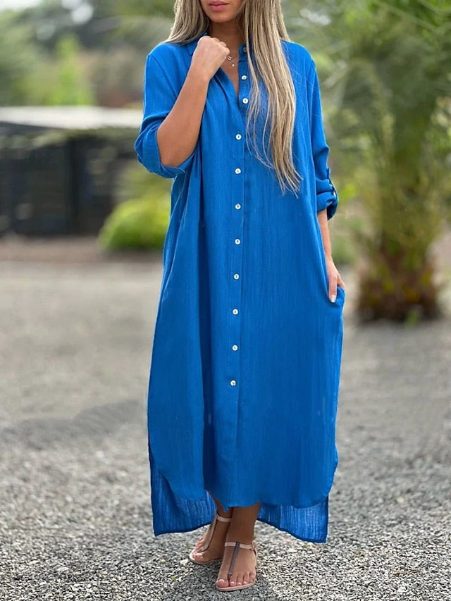 Women's Maxi Dress Shift Dress Casual Daily Loose Fit Plain