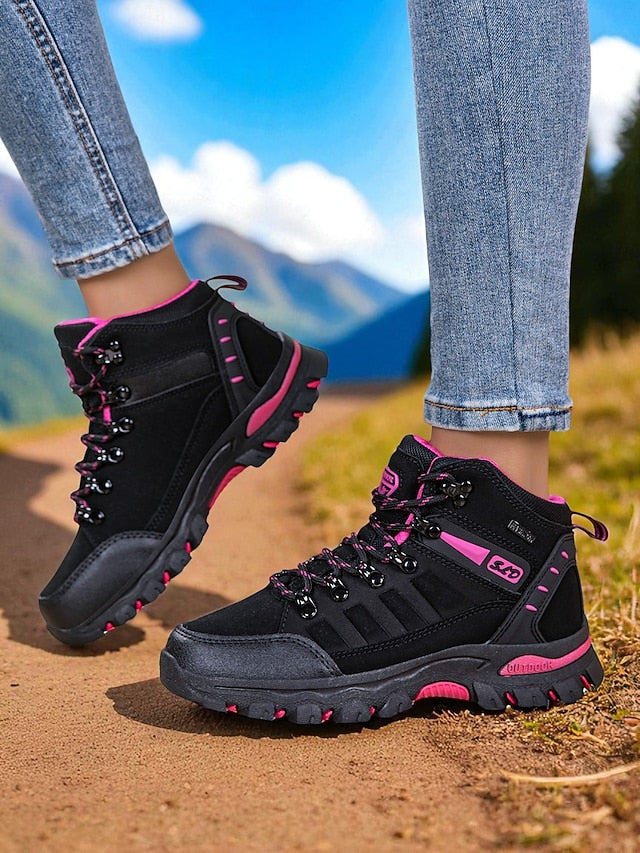 Women's Waterproof Hiking Boots – Purple High-Top Outdoor