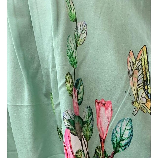 Women's Midi Dress Casual Dress Floral Ruched Pocket Crew