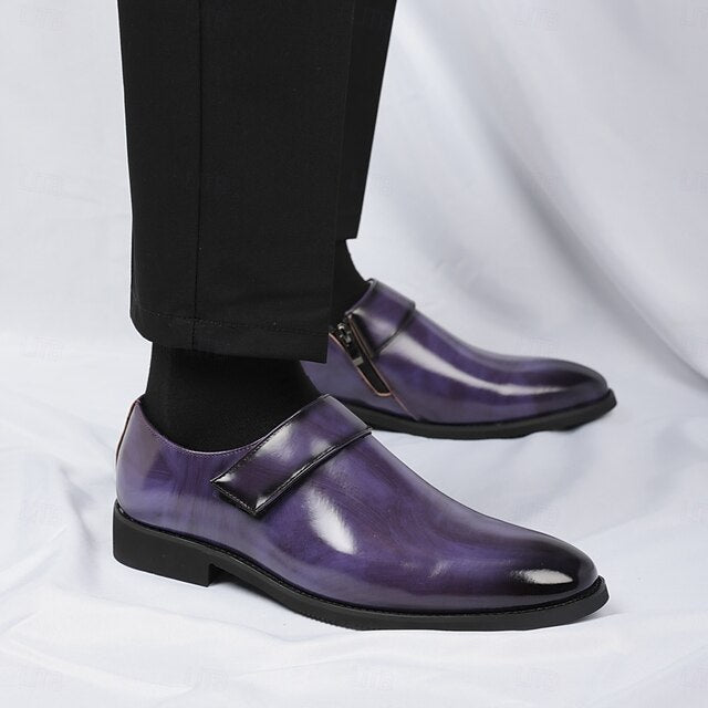 Men's Leather Business Shoes Slip-On Loafers Brown