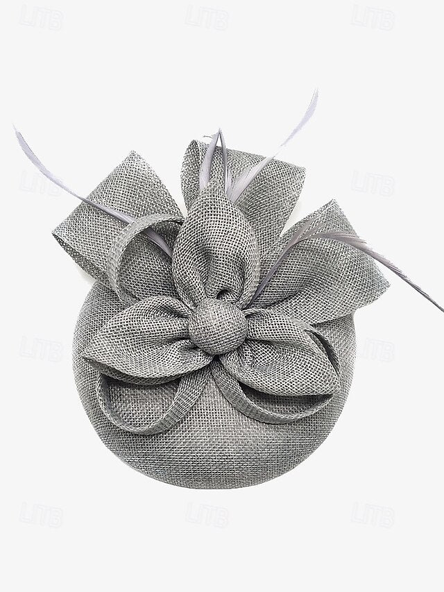 Women's Fascinator and Feather Bow Hat Green Accents with