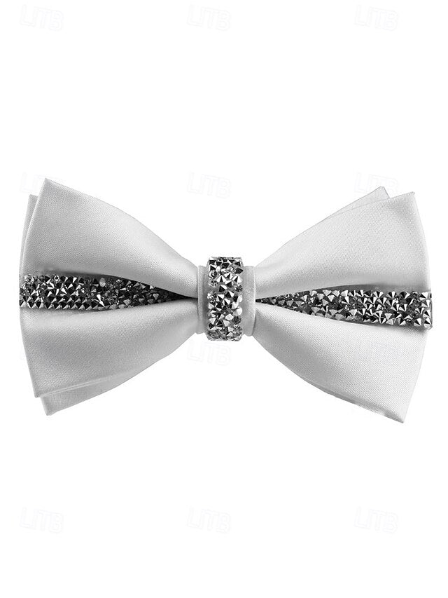 Crystal Embellishment with – Burgundy Elegant Tie Satin Bow