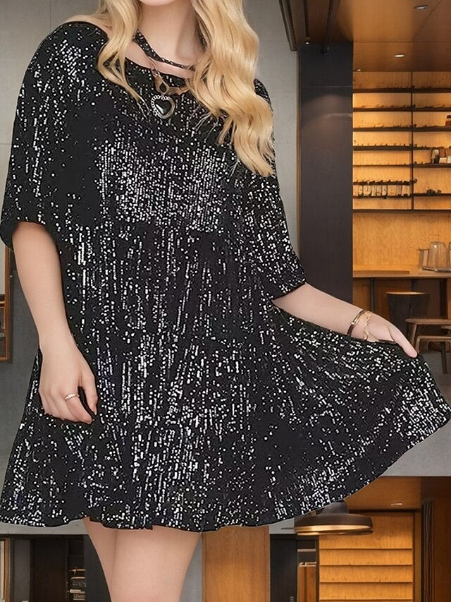 Women's Mini Dress Shift Dress Casual Daily Loose Fit Plain