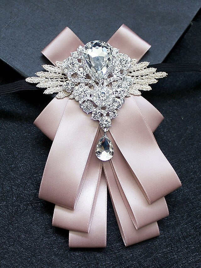 Pin Crystal Luxury Bow Ribbon - Brooch Men's Tie Elegant