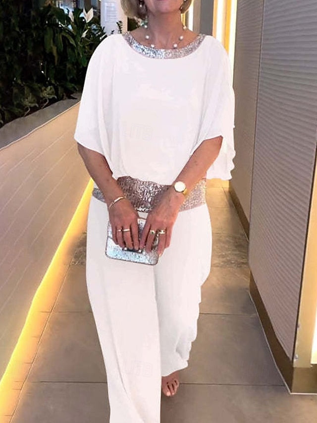 Two Piece Jumpsuit Pantsuit Floor Length Mother of the Bride