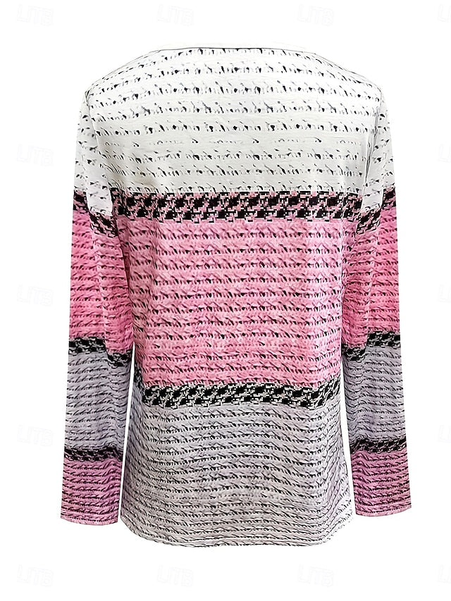 Women's T Shirt Print Graphic Striped Geometry Vintage
