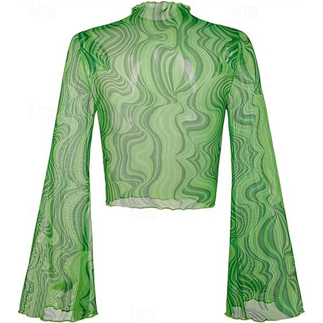 1970s Outfits for Women Bell Sleeve Tops Disco Outfit Floral