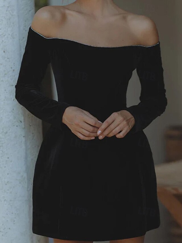 Women's Mini Dress Black Dress Velvet Dress Party Dress