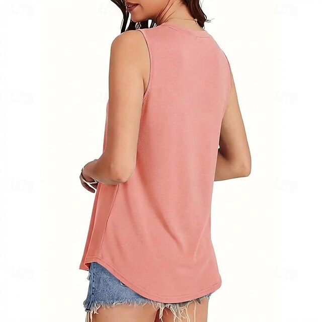 Multi Packs 3pcs Female Crew Neck Sleeveless Black+Pink+White