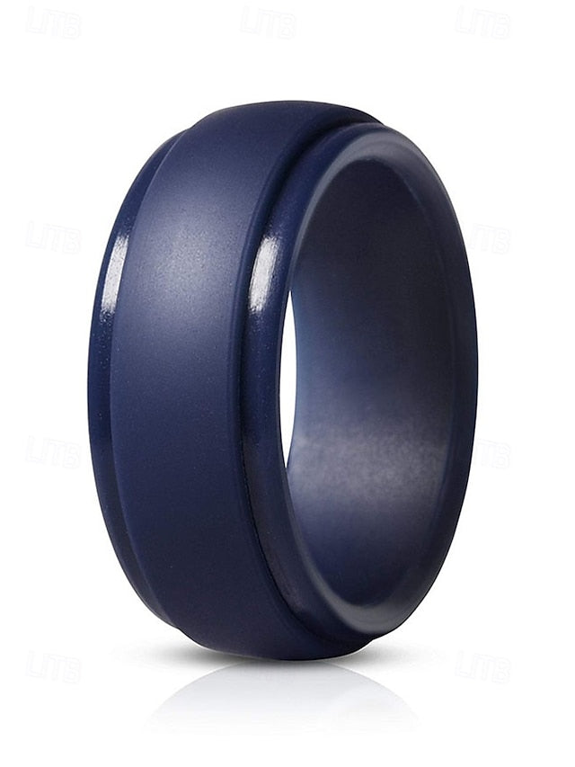 Durable Matte for – Ring Silicone Black Comfortable Men
