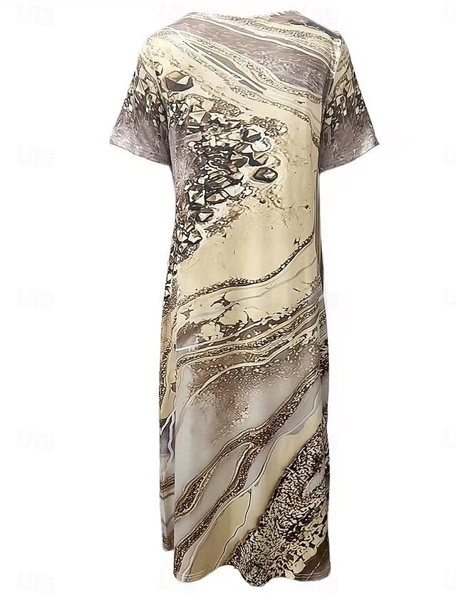 Women's Midi Dress T Shirt Dress Tee Dress A Line Dress
