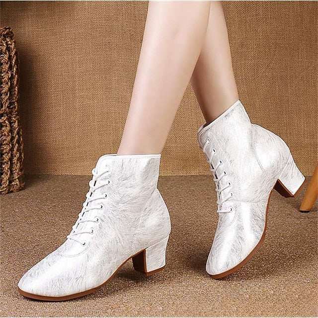 Elegant White Dance with Comfortable Shoes Women's Latin