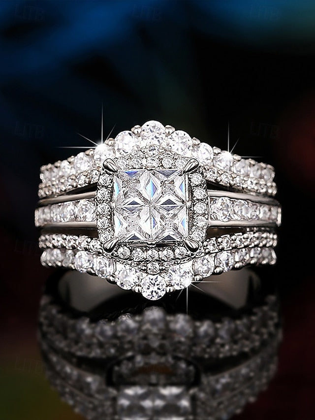 Ring Wedding Cubic Luxury with Set Zirconia