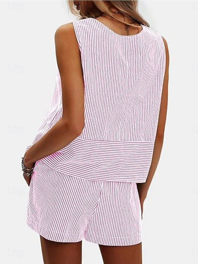 Women's Shorts Sets Bolero Top Sleeveless Round Neck