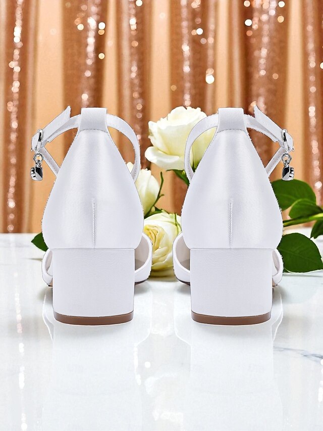 Shoes Burgundy Women's Heel Satin Block with Wedding