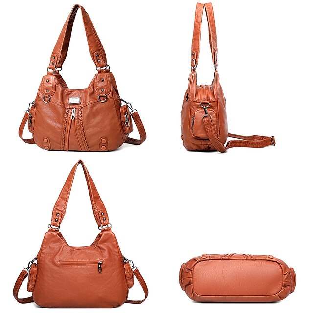 Leather PU Shoulder Women's Hobo Boston Bag Handbag