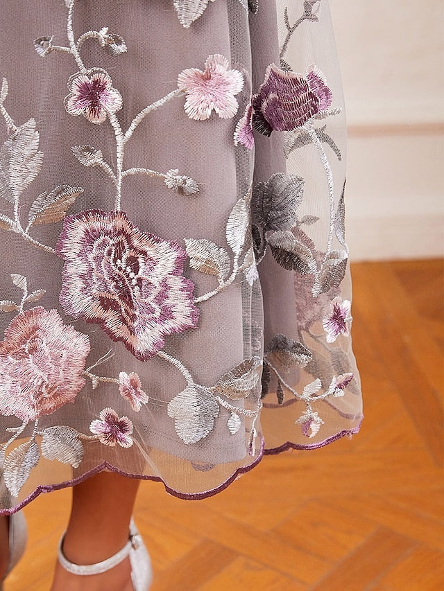 Women's Tea Length Cocktail Dress Dress Set Wedding Guest