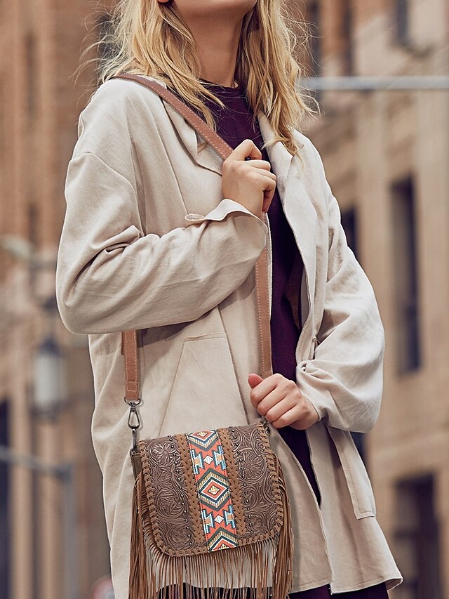 Shoulder Bag Multi-Pocket Faux Leather Crossbody Women's -