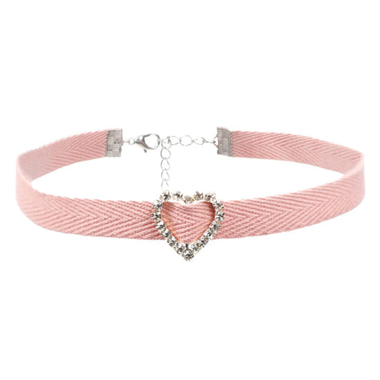 Pink Heart Diamond Choker