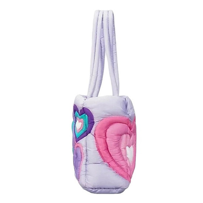 Colorful Heart Puffer Shoulder Bag