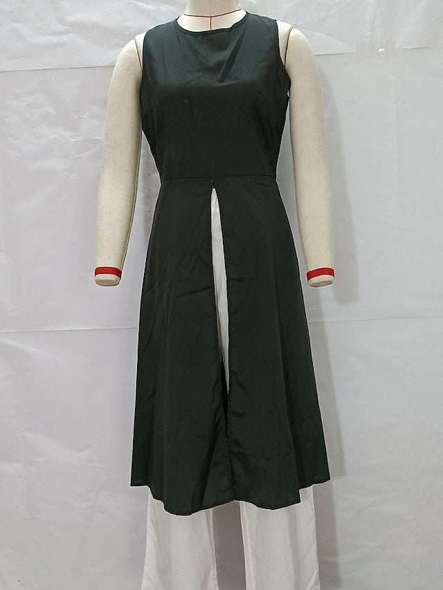 Women's Casual Dress Maxi Dress Patchwork Elegant Crew Neck