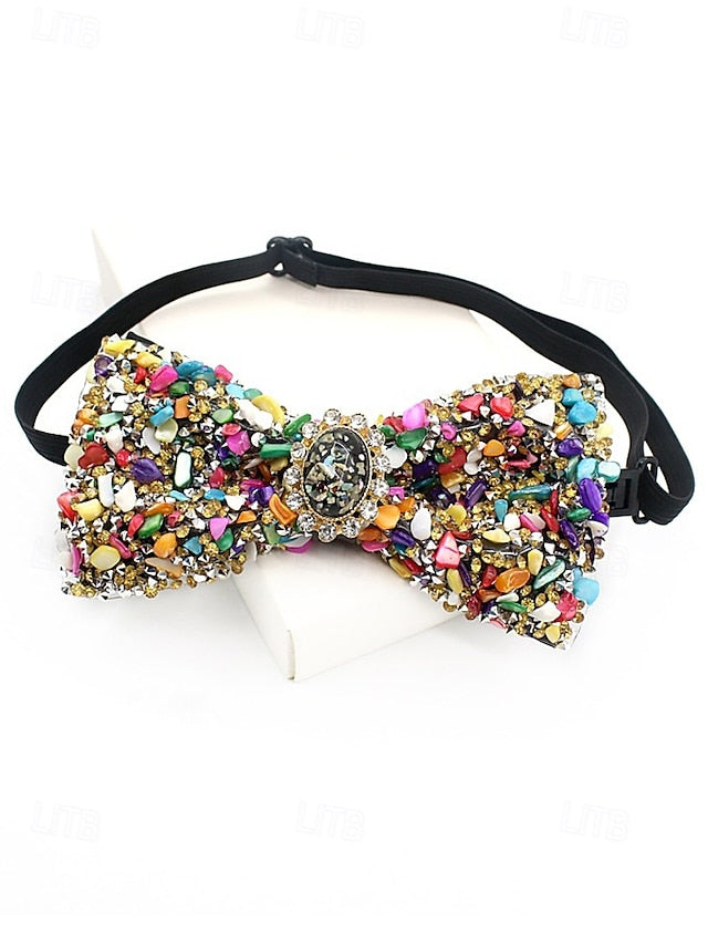 Men's Tie Bow with Luxury Strap Adjustable Gemstone –