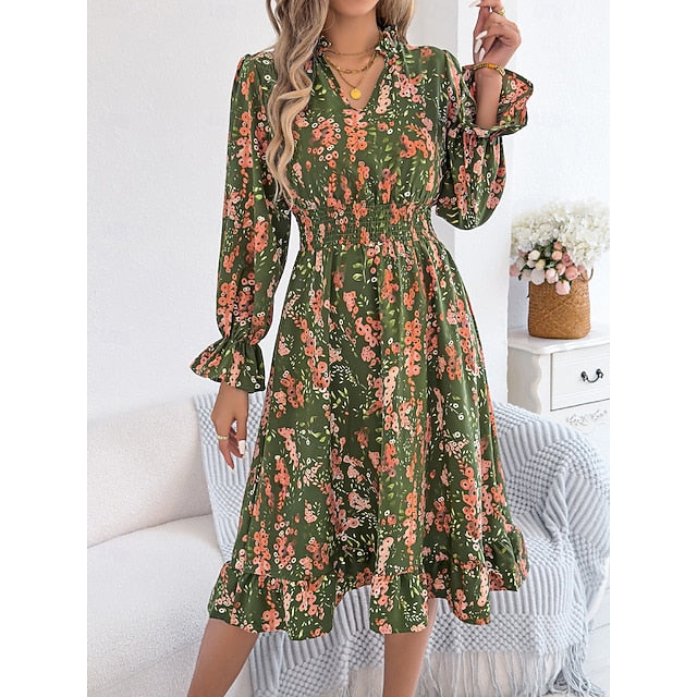 Women's Midi Dress A Line Dress Vacation Casual Outdoor