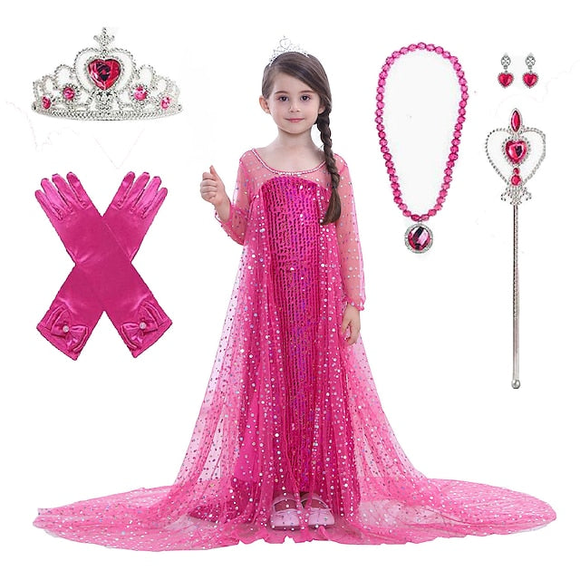 Princess Elsa Dress Movie Girls' Flower Frozen Girl