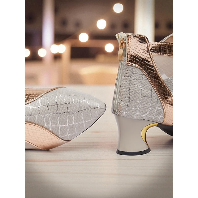 Emerald Women's Silver Gold and Boots Mesh with Ankle