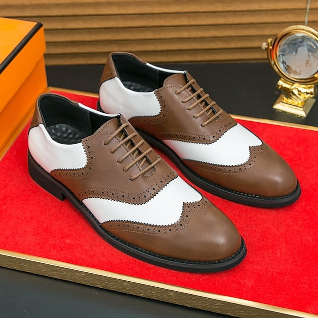 and Brogue Oxford White Shoes Wingtip Two-Tone in Men's