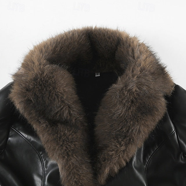Collar Buttons Comfortable Casual Jacket Fur Warm Women's
